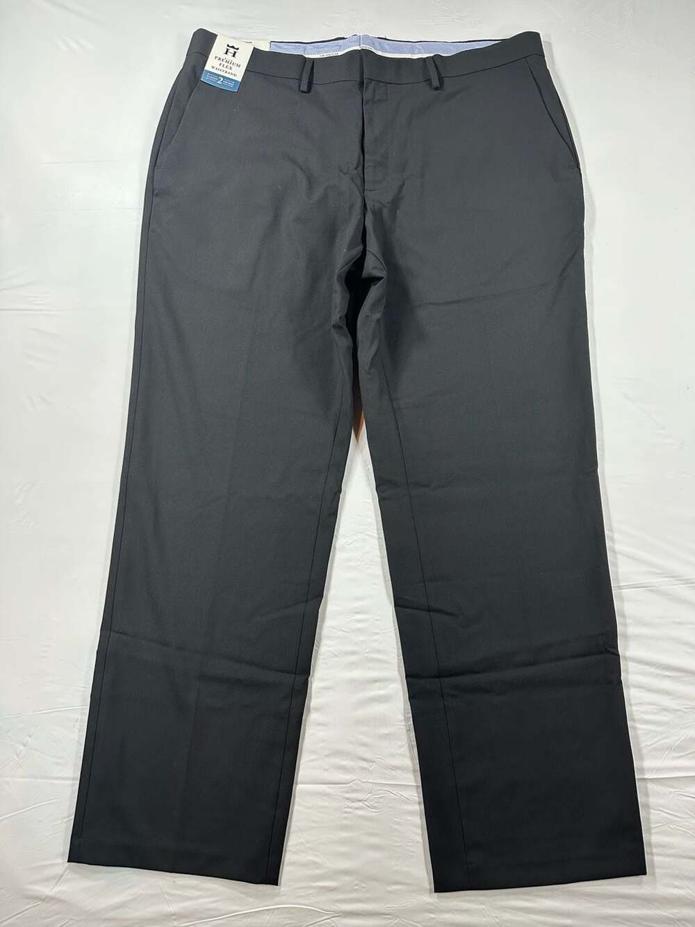 Haggar Premium Flex Waistband Straight Fit Dress Pants Black 38x30